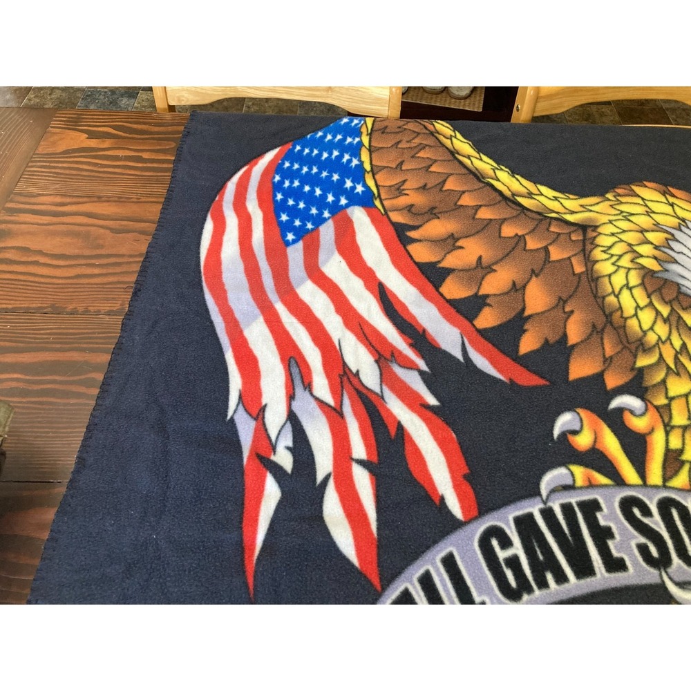 POW MIA All Gave Some Some Gave‎ All Eagle USA Flag Multi Color Blanket Soft - Picture 2 of 6